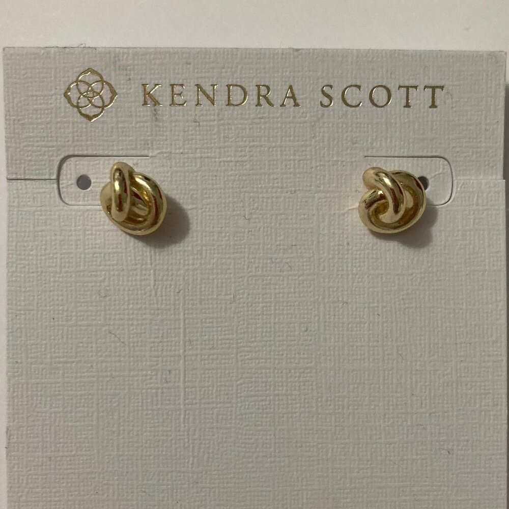 KENDRA SCOTT Presleigh Love Knot Stud Earrings Gold